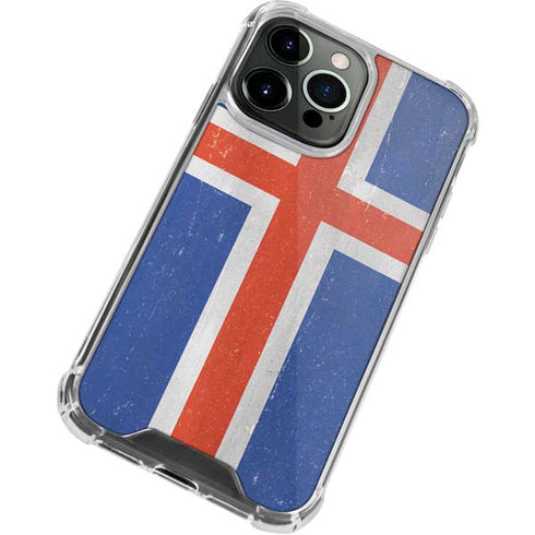 Iceland Flag Distressed iPhone 15 Pro Max Clear Case